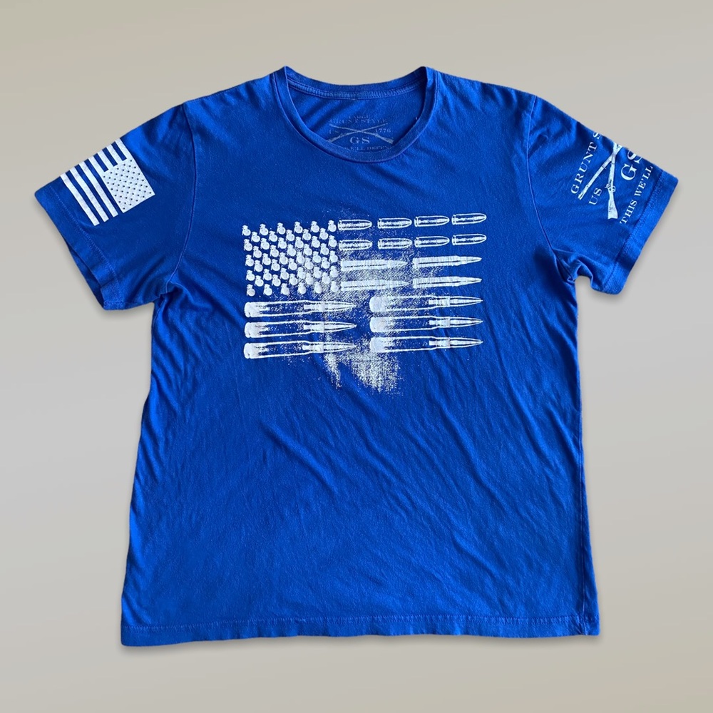 Grunt Style American Frags and Bullets USA Flag Mock Short Sleeve T-Shirt